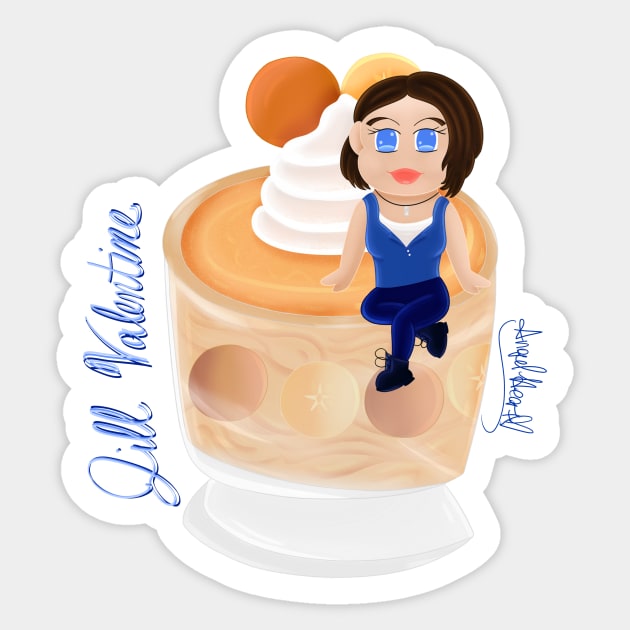 Jill Valentine Banana Pudding Sticker by AngelHeartArt